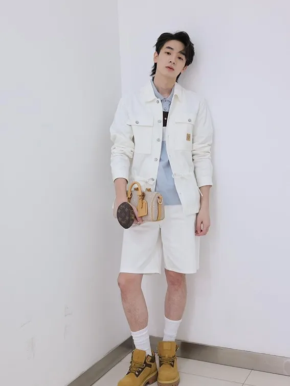 Louis Vuitton/Louis Vuitton leather label printed shirt jacket